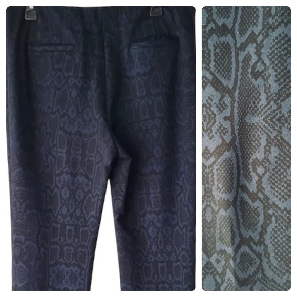 Alfani - Women’s Snake Print Ponte Pant | Sz 8P - Black/Blue - Picture 2 of 16